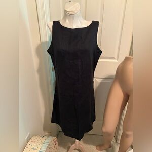 Allen Allen Black chemise Dress linen size L